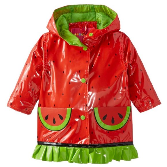 Wippette Baby Girls Coat Watermelon Raincoat Red Hooded Jacket Size 12 Months - Picture 2 of 7